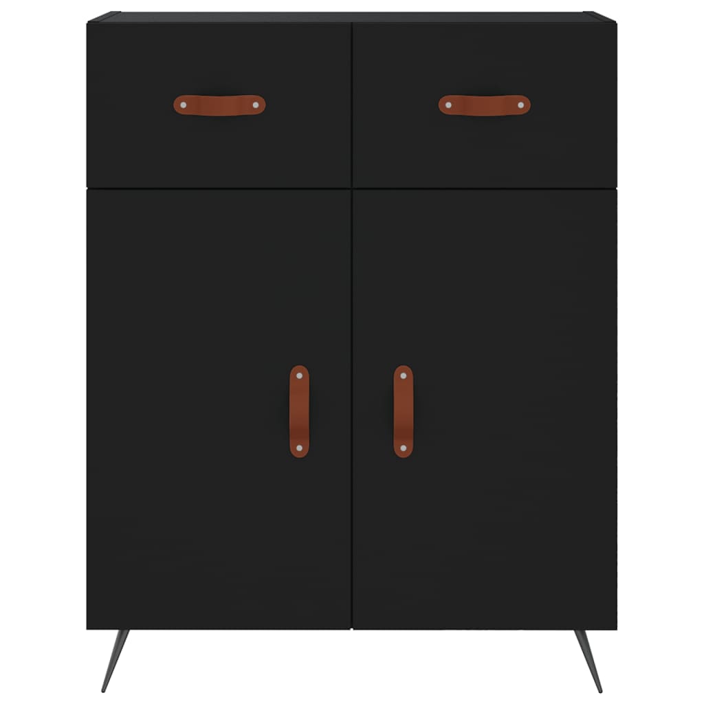 Credenza nera 69,5x34x90 cm in derivati ​​del legno