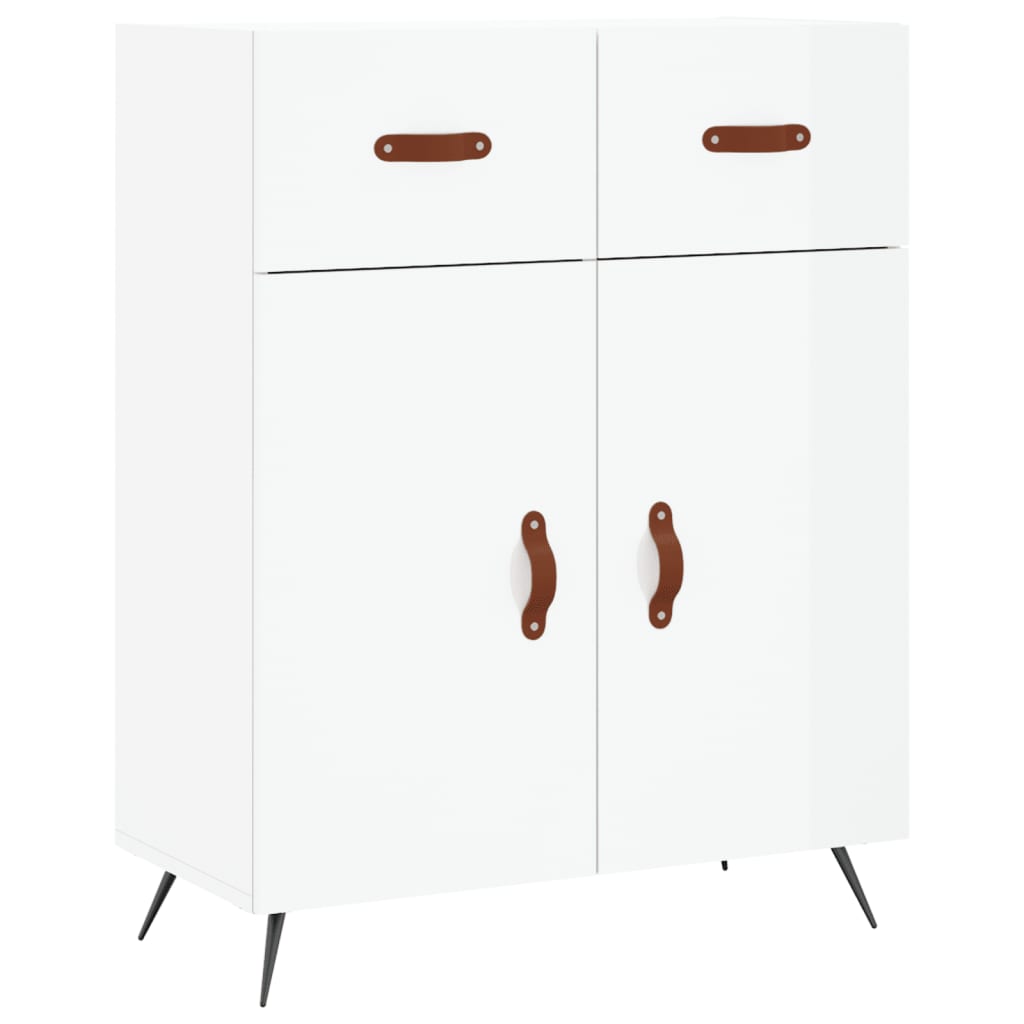 Credenza Bianco lucido 69,5x34x90 cm MDF