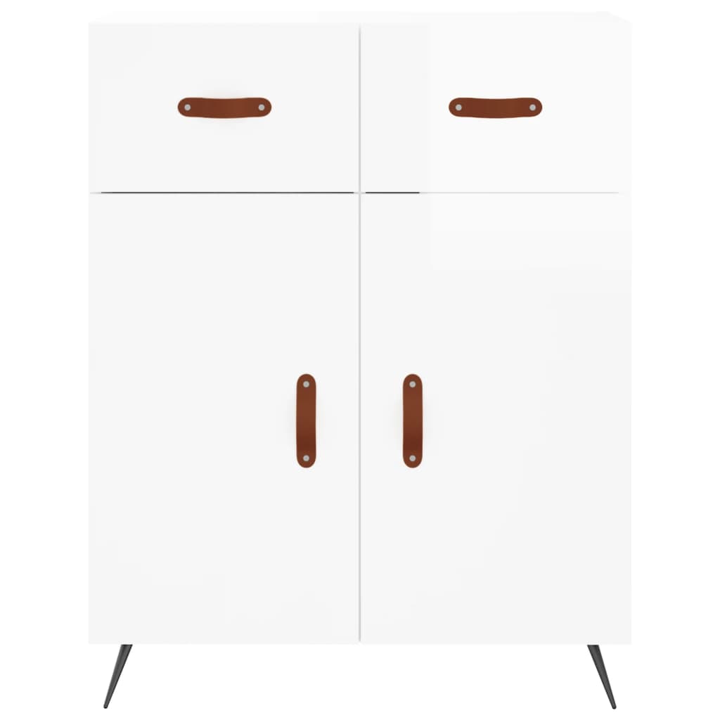 Credenza Bianco lucido 69,5x34x90 cm MDF