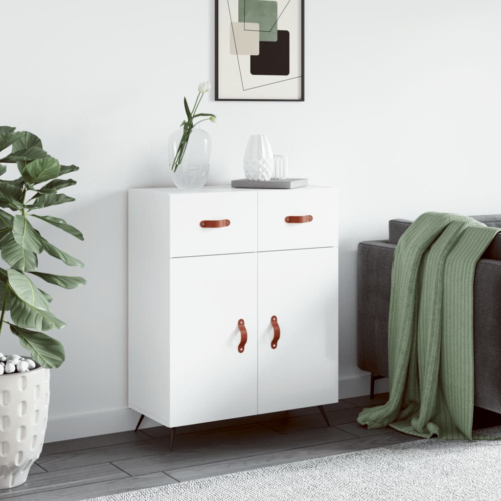 Credenza Bianco lucido 69,5x34x90 cm MDF