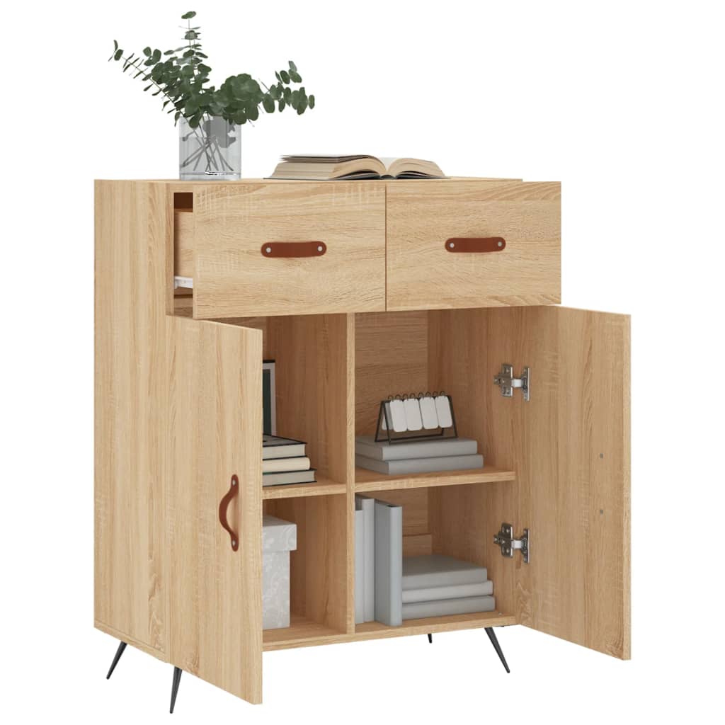 Buffet chêne sonoma 69,5x34x90 cm bois d'ingénierie