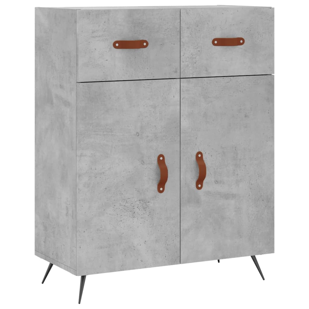 Credenza grigio cemento 69,5x34x90 cm in multistrato