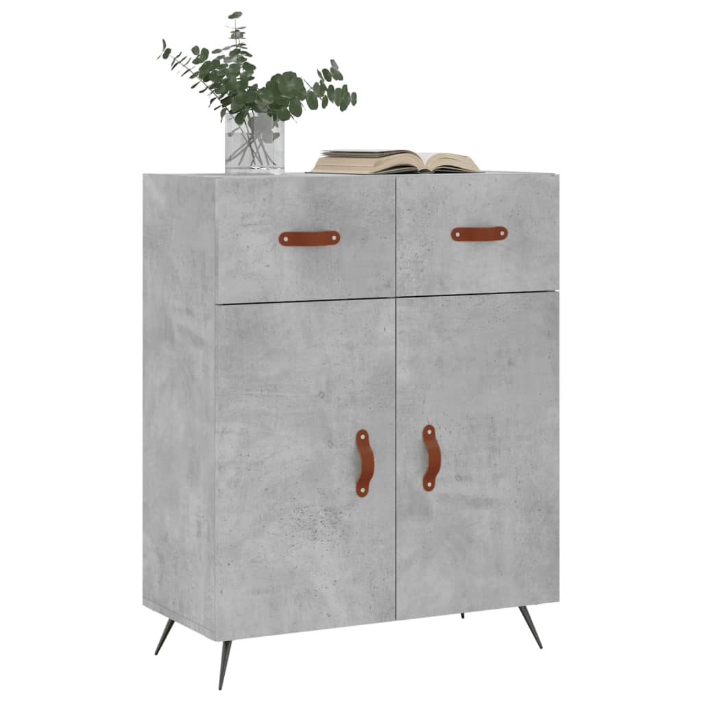 Credenza grigio cemento 69,5x34x90 cm in multistrato