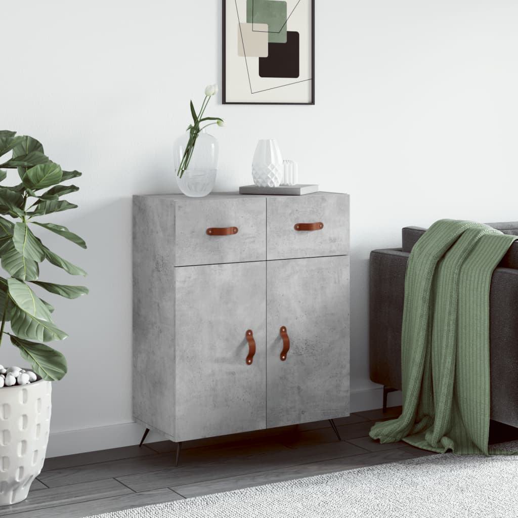 Credenza grigio cemento 69,5x34x90 cm in multistrato