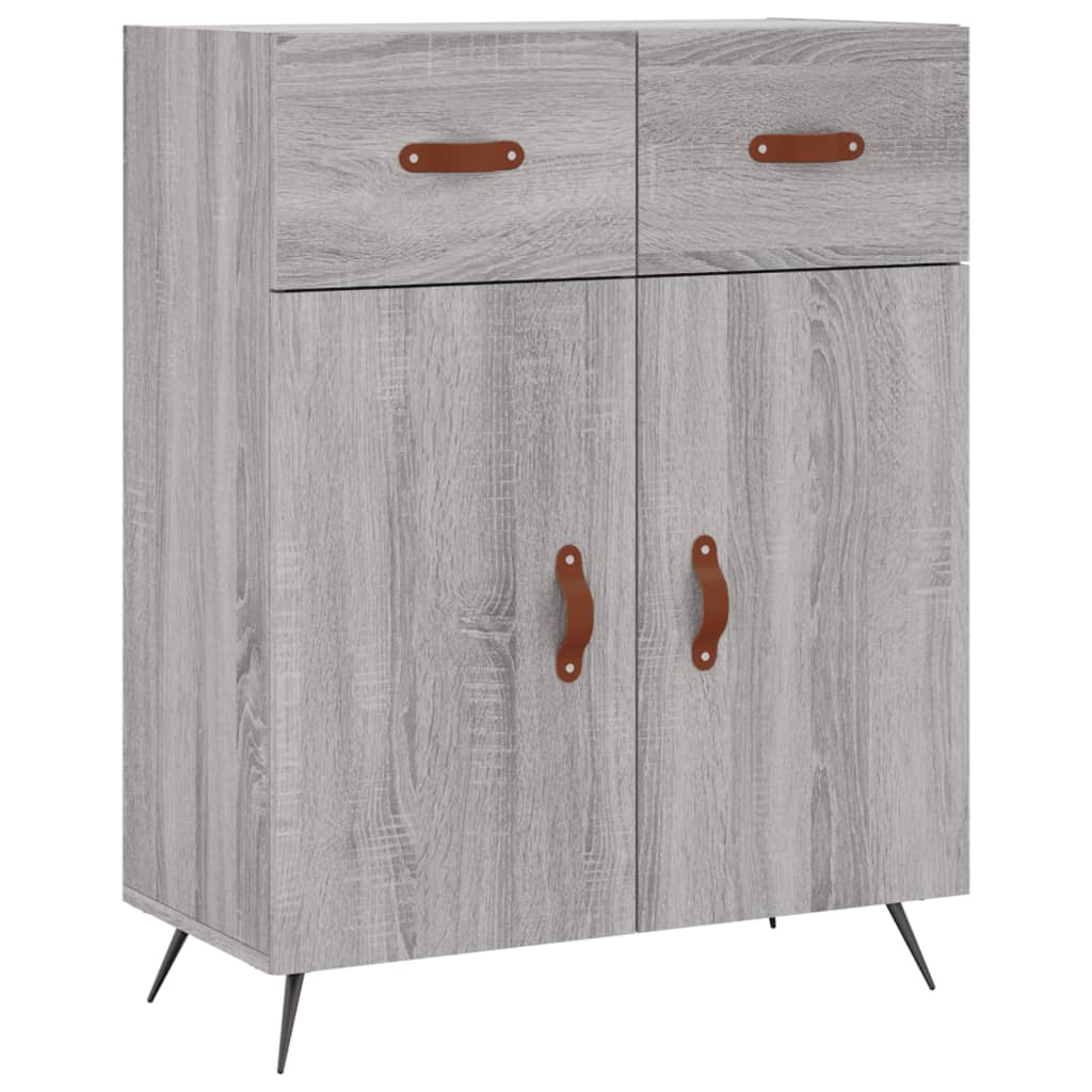 Credenza Sonoma grigia 69,5x34x90 cm in derivati ​​del legno