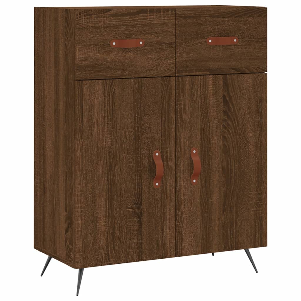 Buffet chêne marron 69,5x34x90 cm bois d'ingénierie