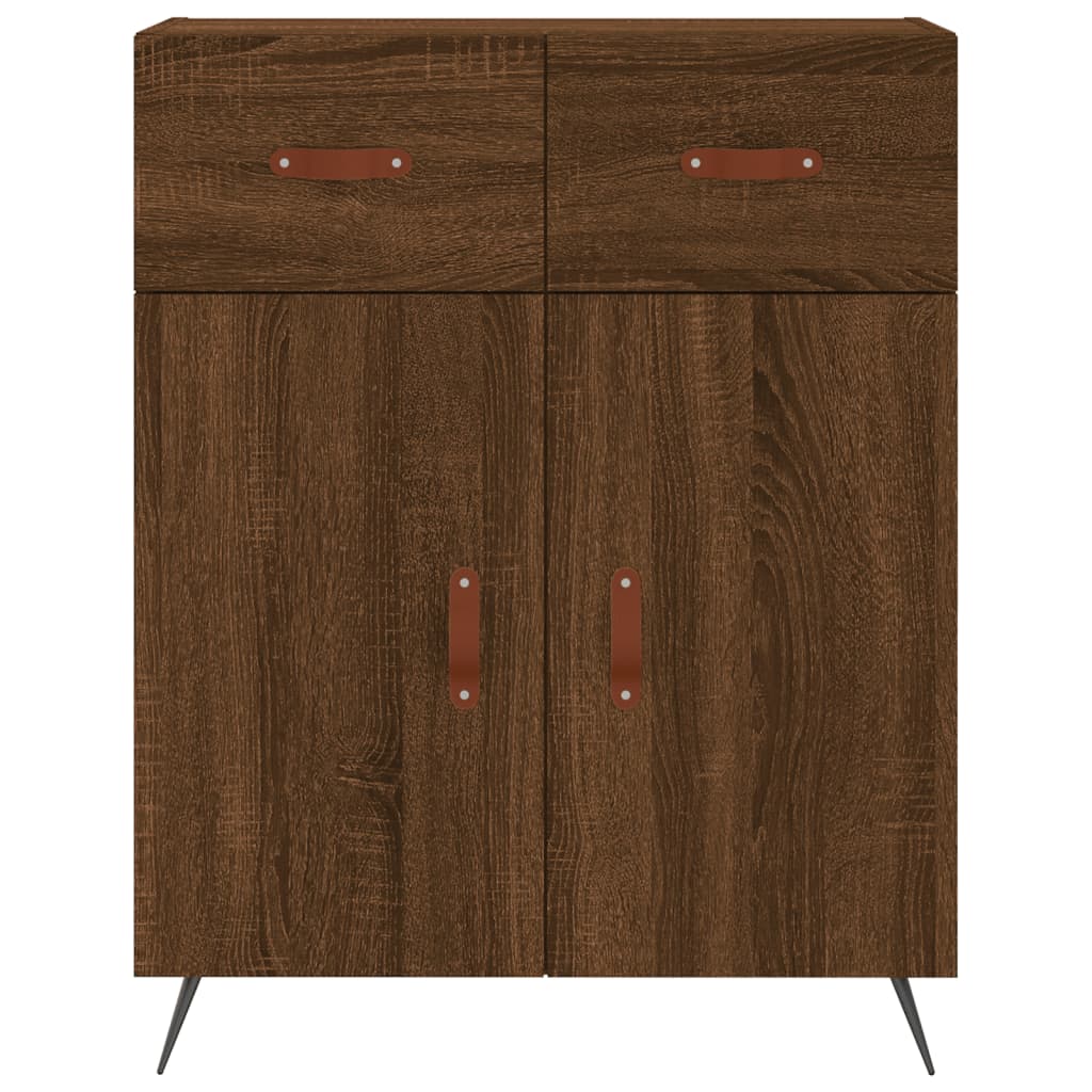 Buffet chêne marron 69,5x34x90 cm bois d'ingénierie