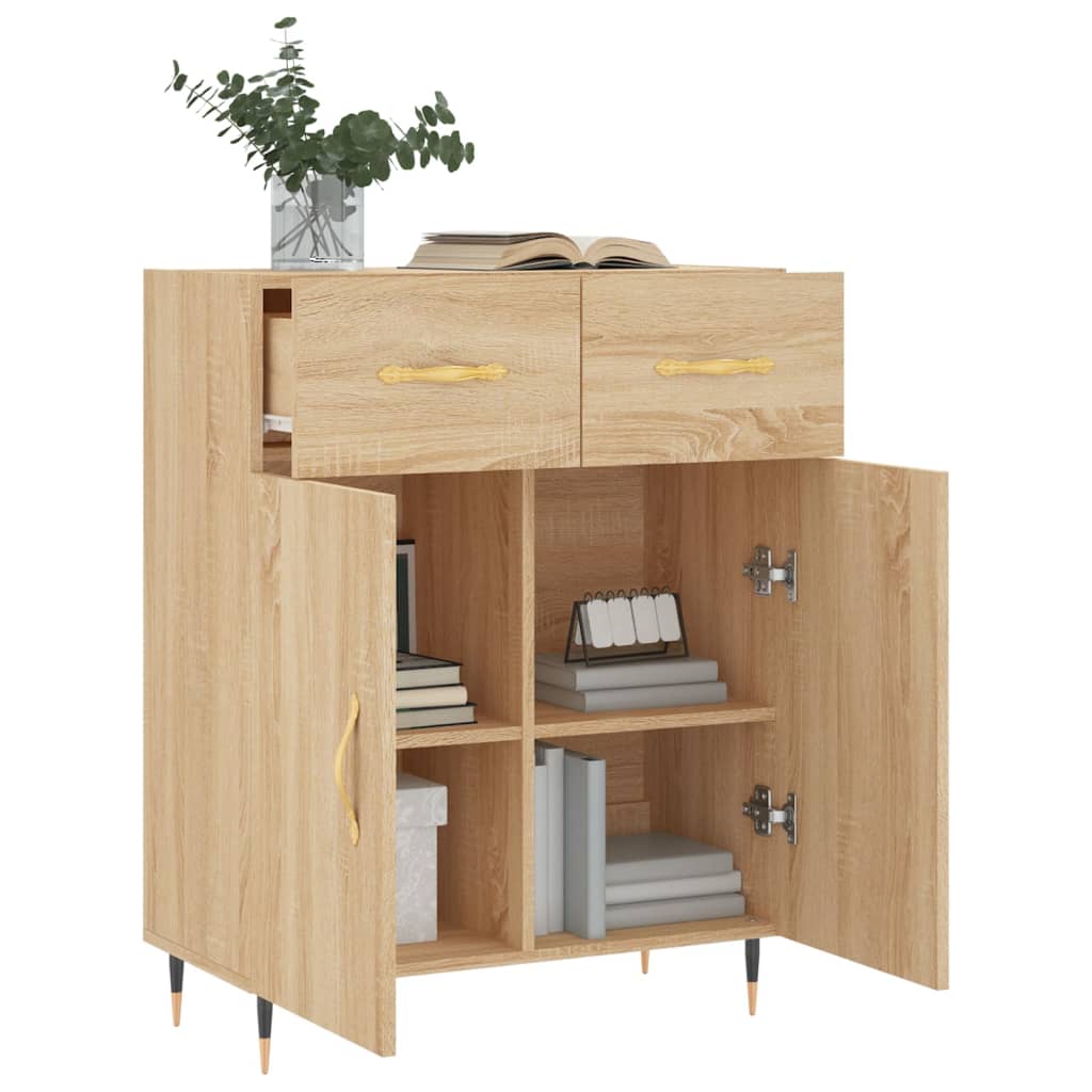 Buffet chêne sonoma 69,5x34x90 cm bois d'ingénierie