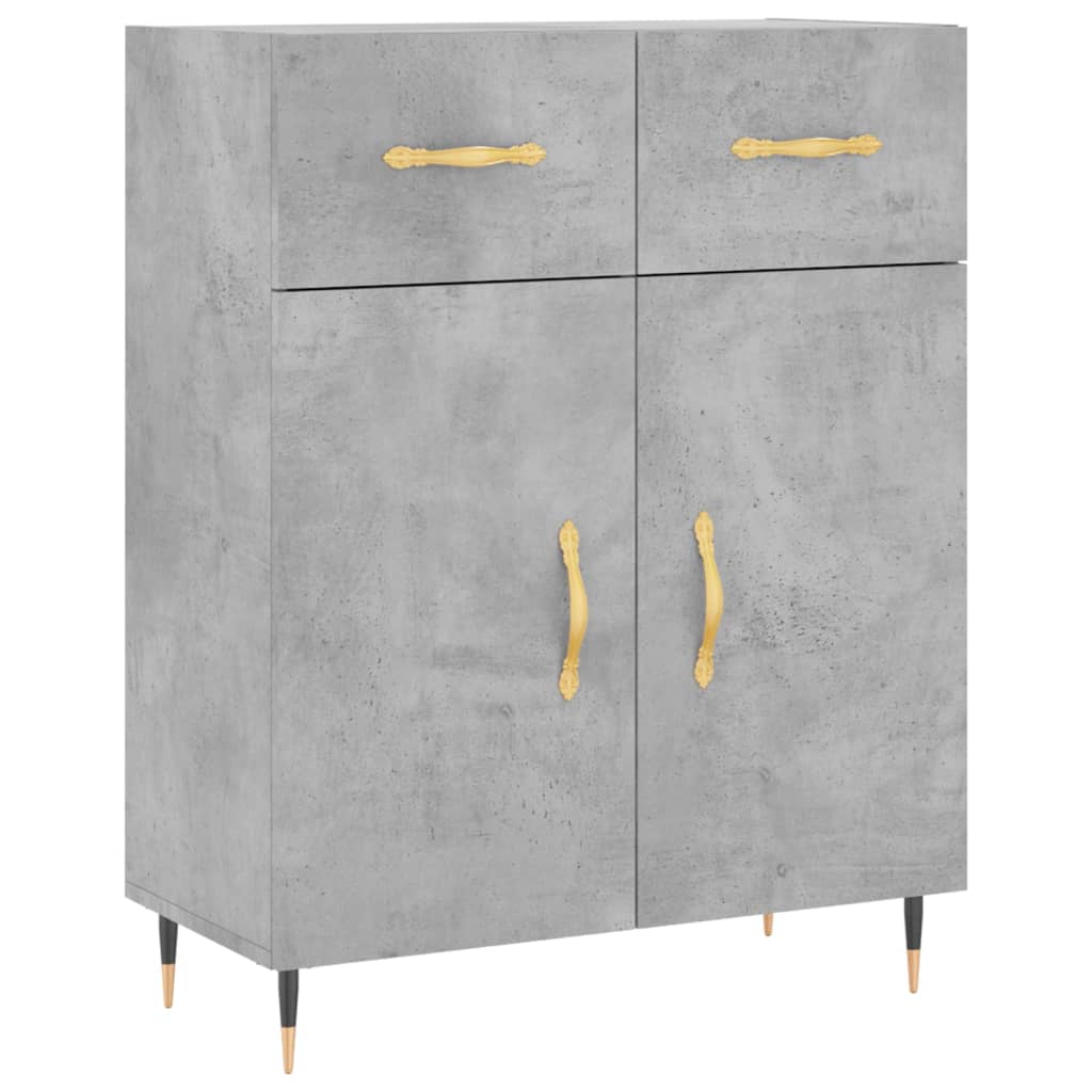 Credenza grigio cemento 69,5x34x90 cm in multistrato