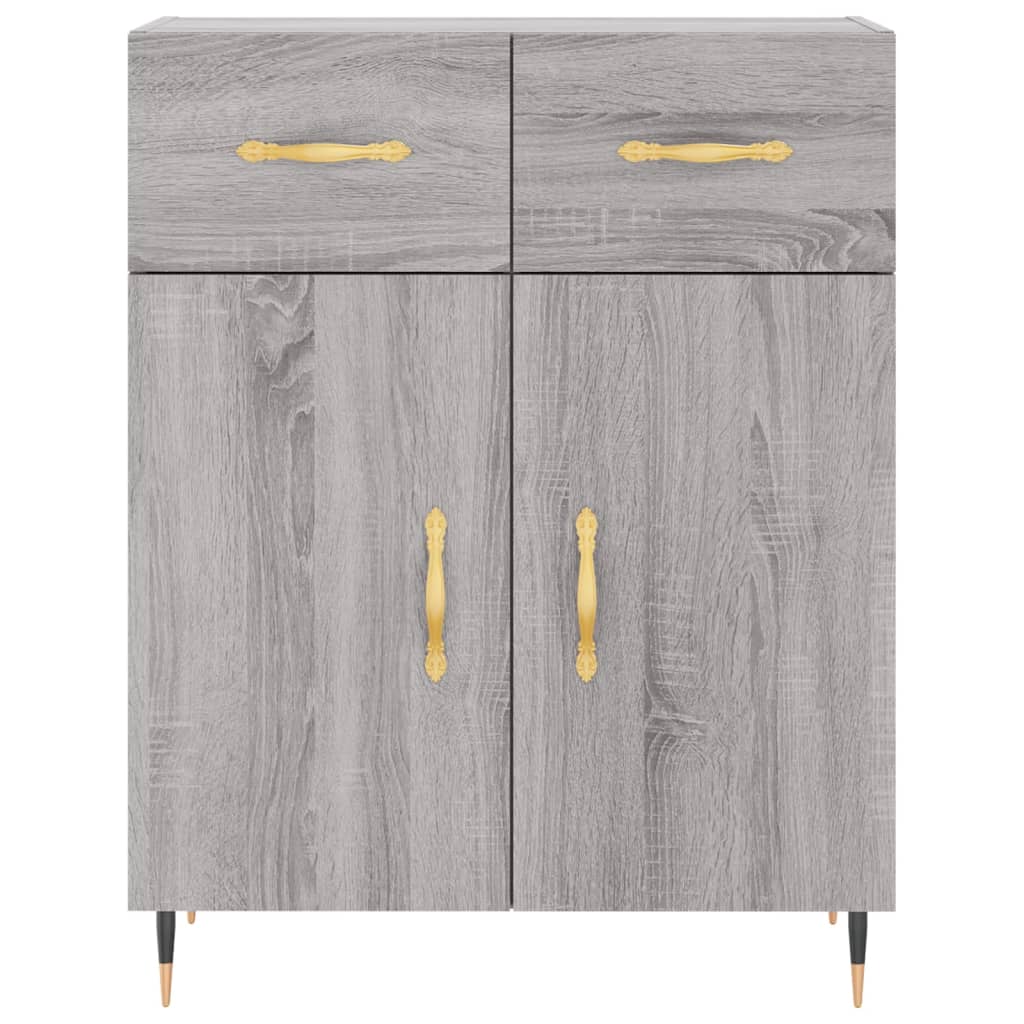 Credenza Sonoma grigia 69,5x34x90 cm in derivati ​​del legno