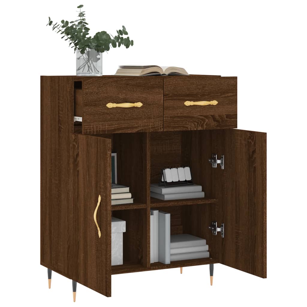 Brown oak buffet 69.5x34x90 cm engineering wood