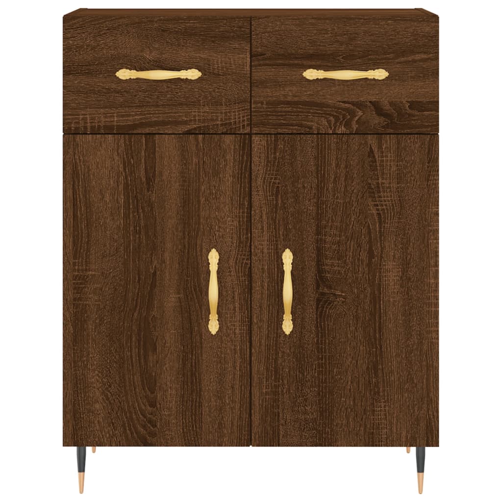 Buffet chêne marron 69,5x34x90 cm bois d'ingénierie