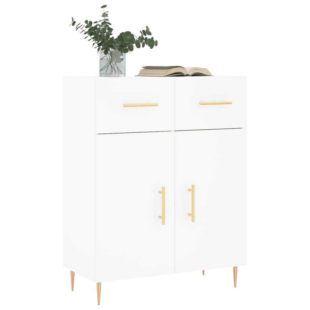 Credenza bianca 69,5x34x90 cm in derivati ​​del legno