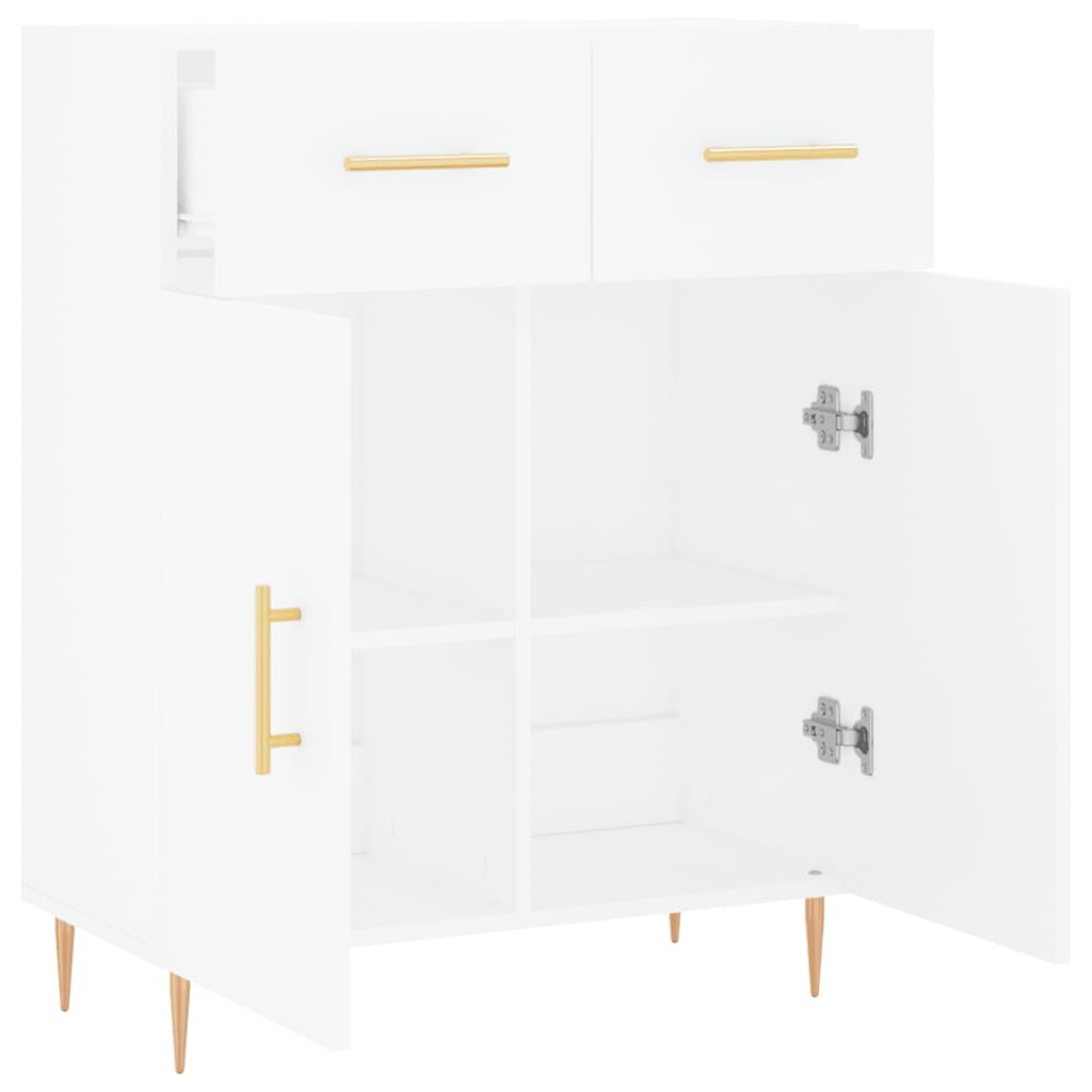 Credenza bianca 69,5x34x90 cm in derivati ​​del legno