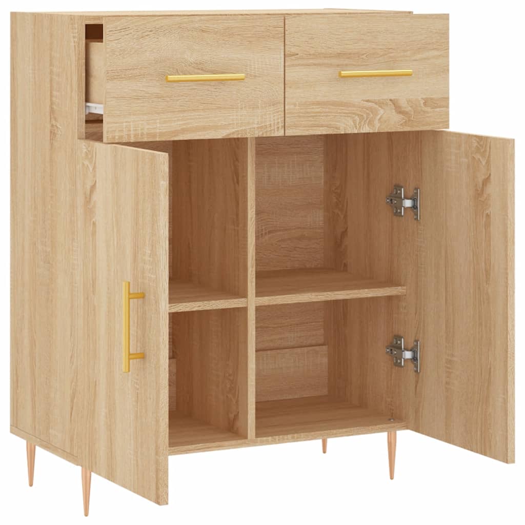 Buffet chêne sonoma 69,5x34x90 cm bois d'ingénierie