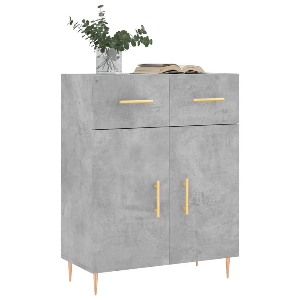 Credenza grigio cemento 69,5x34x90 cm in multistrato