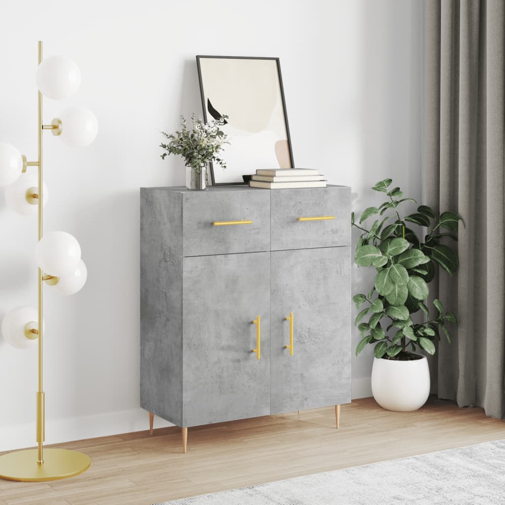 Credenza grigio cemento 69,5x34x90 cm in multistrato