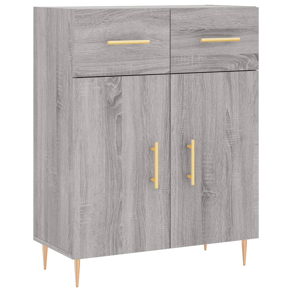 Credenza Sonoma grigia 69,5x34x90 cm in derivati ​​del legno