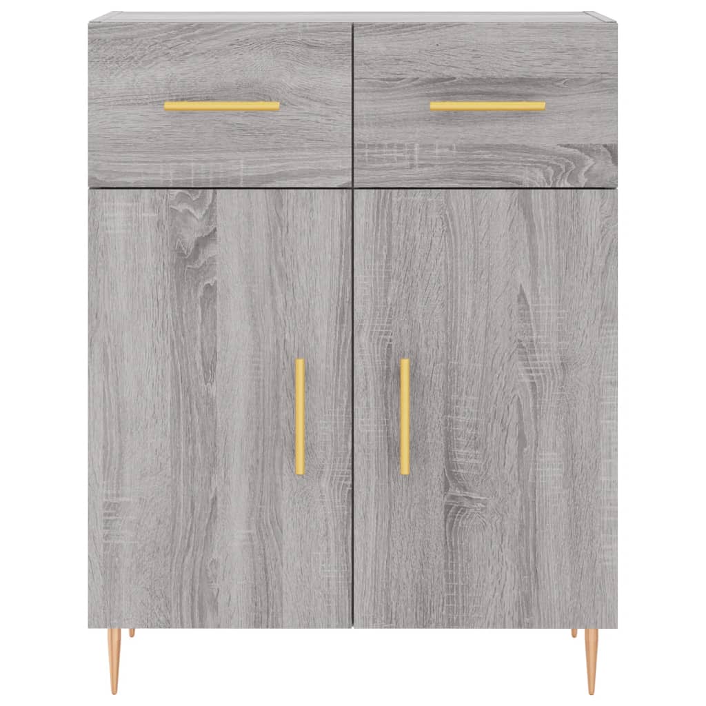 Credenza Sonoma grigia 69,5x34x90 cm in derivati ​​del legno