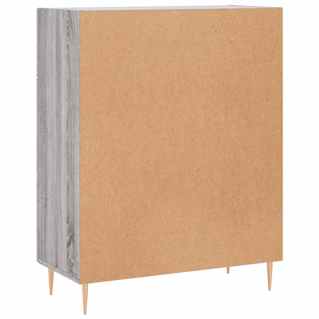 Credenza Sonoma grigia 69,5x34x90 cm in derivati ​​del legno