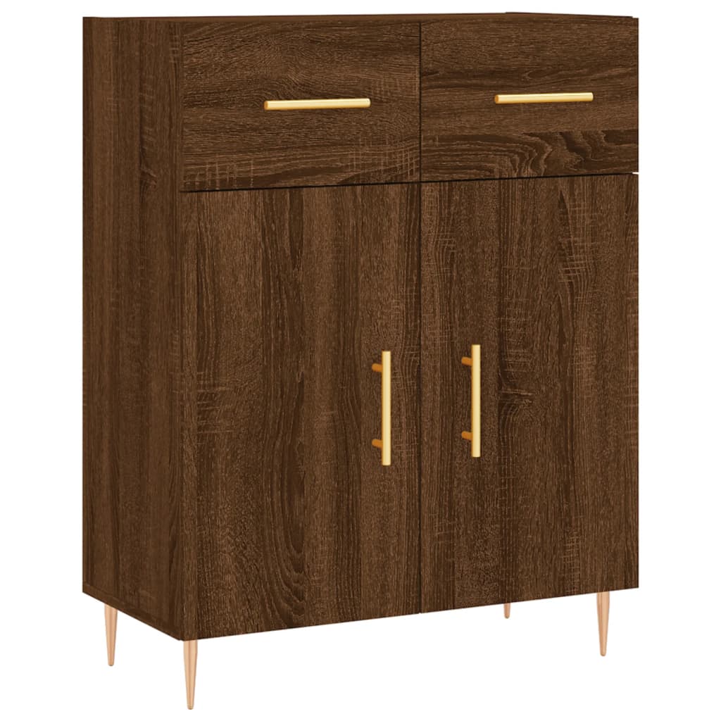 Buffet chêne marron 69,5x34x90 cm bois d'ingénierie