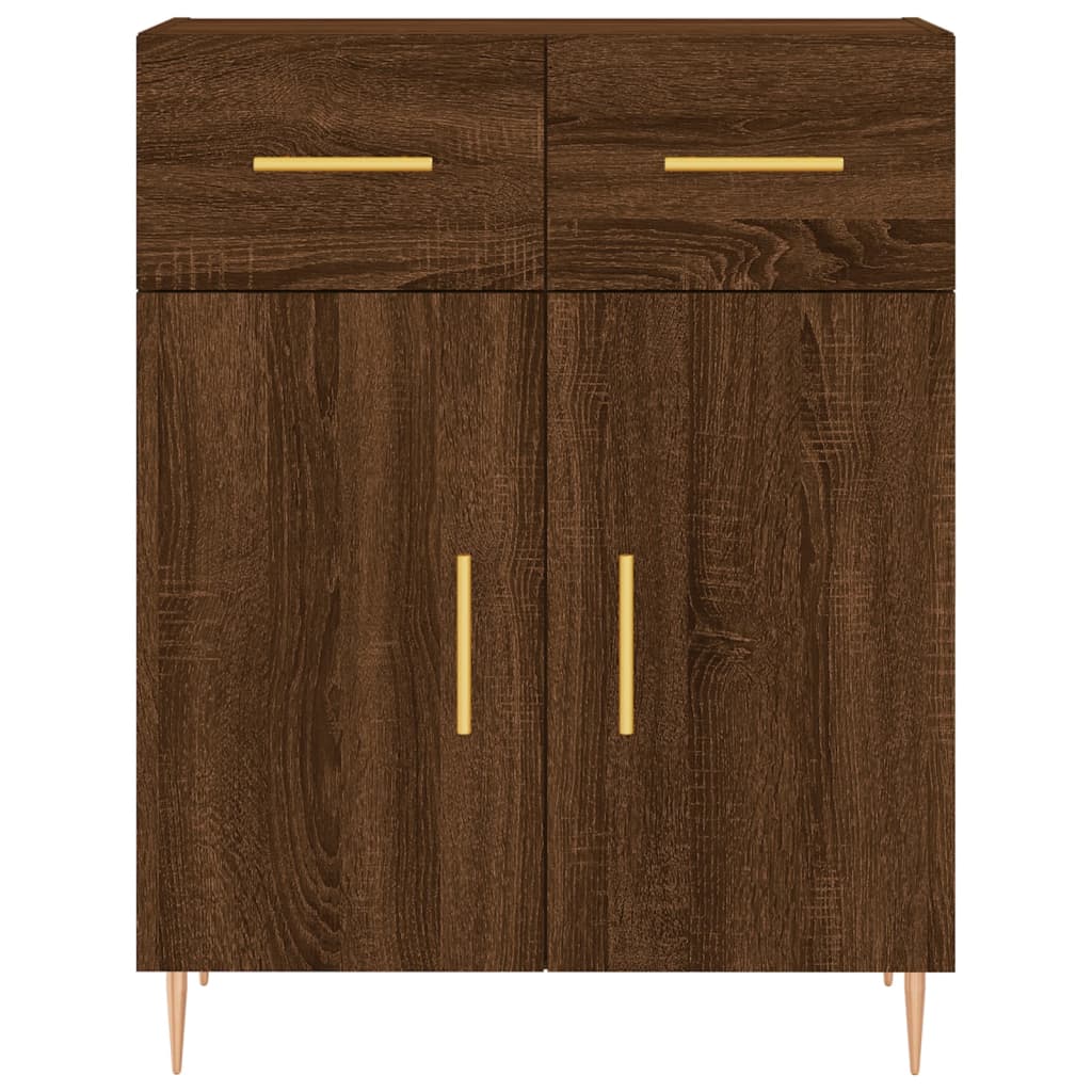 Buffet chêne marron 69,5x34x90 cm bois d'ingénierie