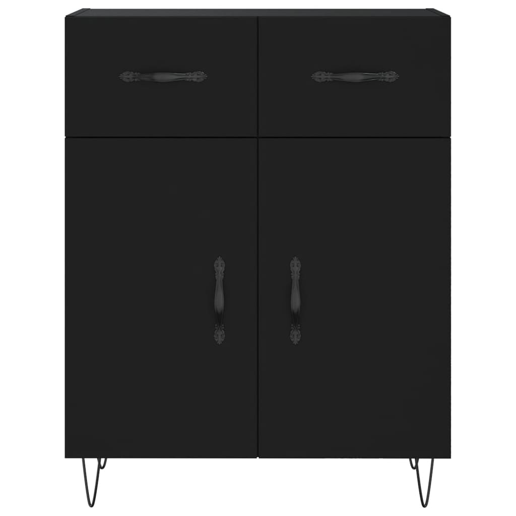 Black buffet 69.5x34x90 cm Engineering wood