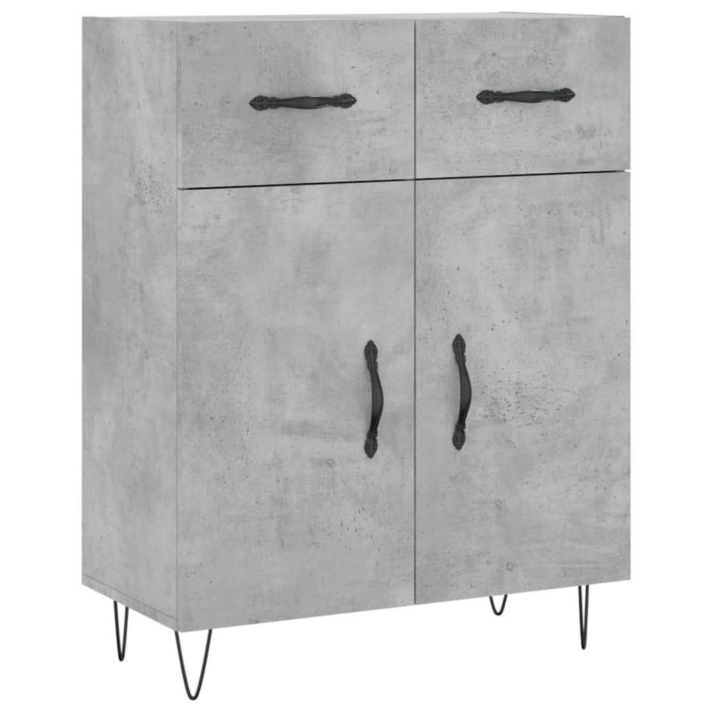 Credenza grigio cemento 69,5x34x90 cm in multistrato