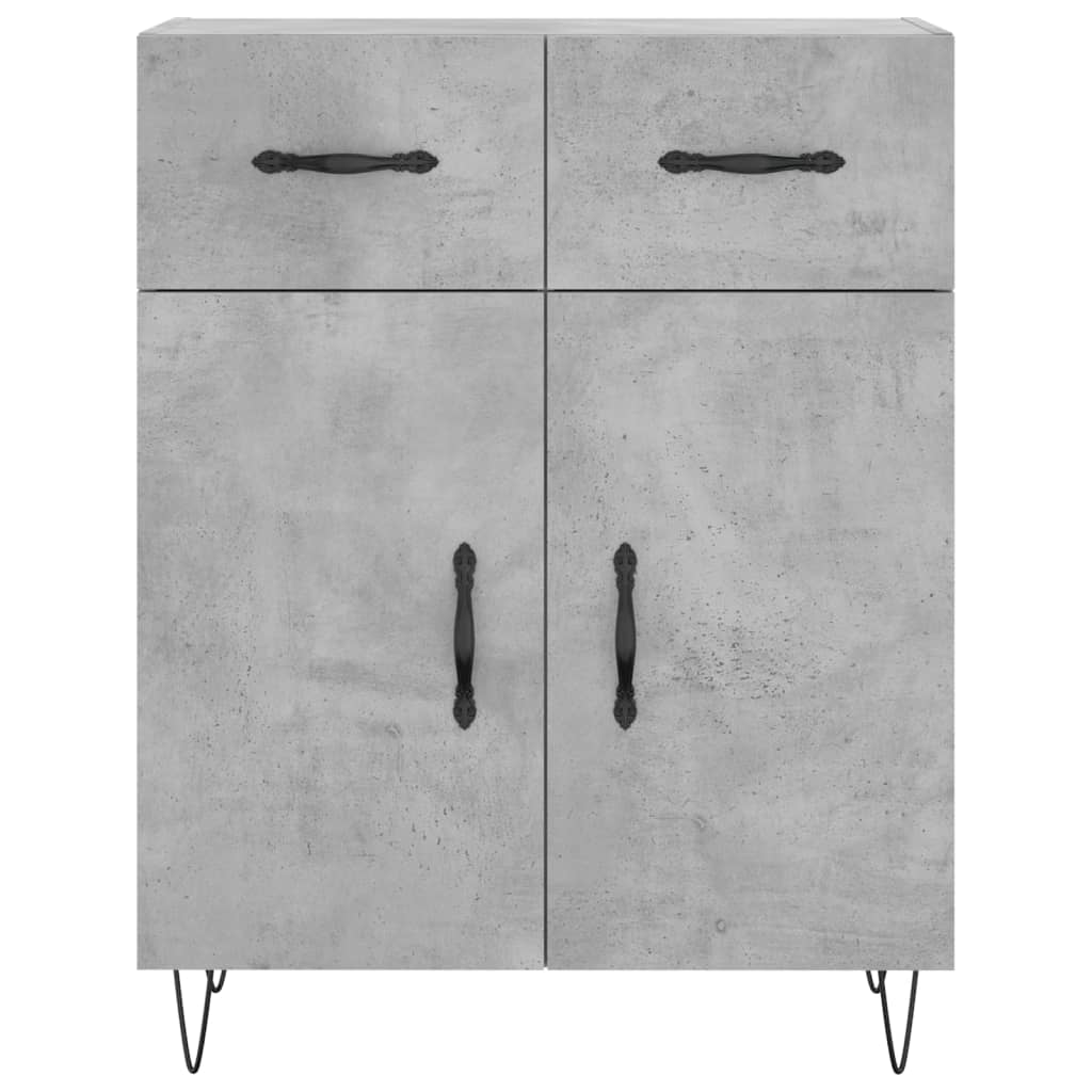 Buffet gris béton 69,5x34x90 cm bois d'ingénierie