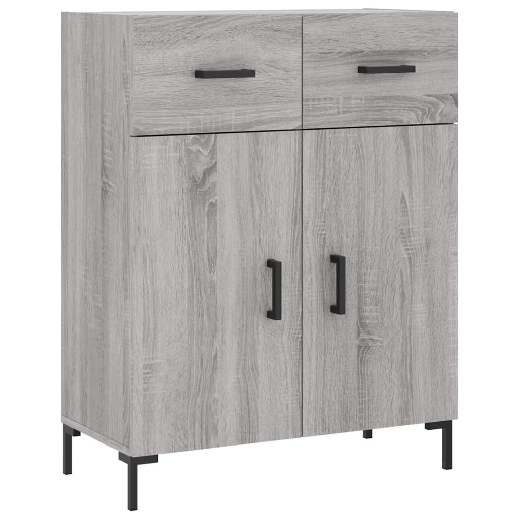 Credenza Sonoma grigia 69,5x34x90 cm in derivati ​​del legno