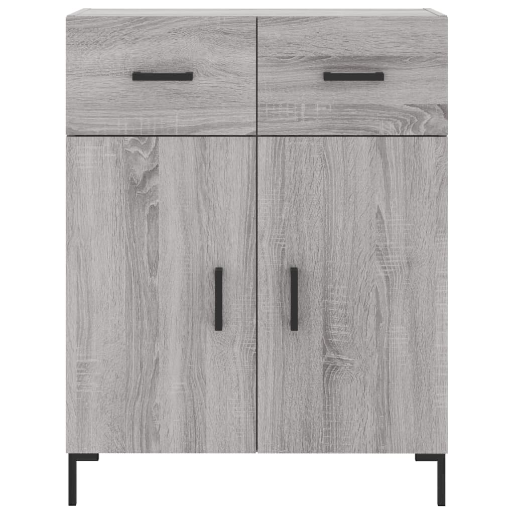 Credenza Sonoma grigia 69,5x34x90 cm in derivati ​​del legno