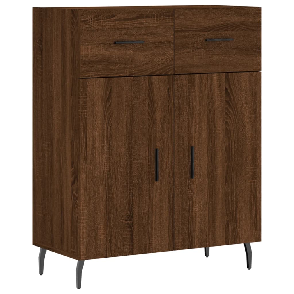 Credenza in rovere marrone 69,5x34x90 cm in multistrato