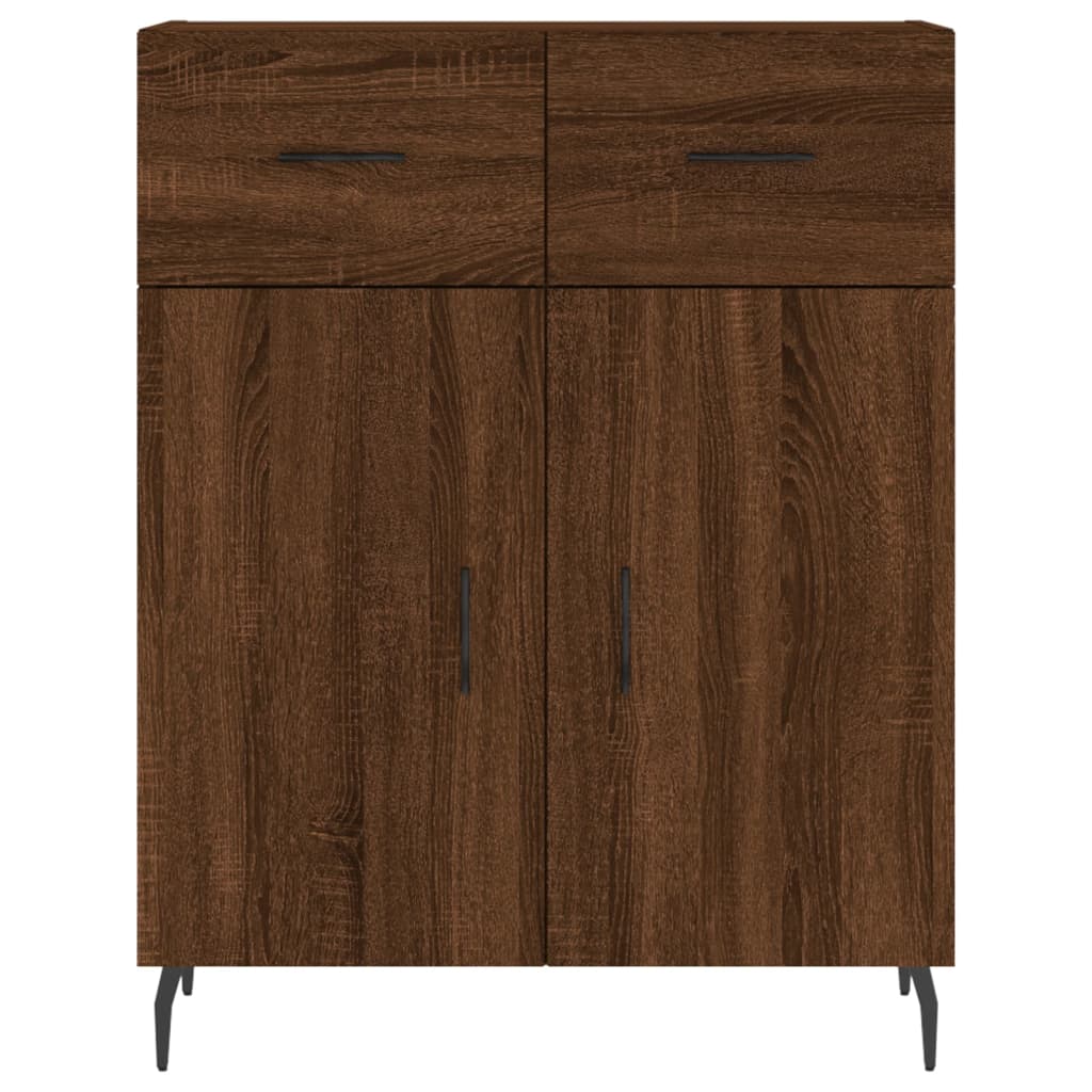 Buffet chêne marron 69,5x34x90 cm bois d'ingénierie