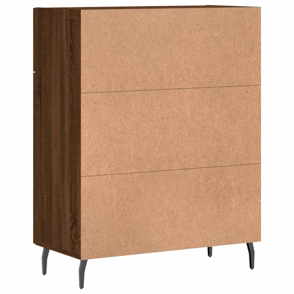 Credenza in rovere marrone 69,5x34x90 cm in multistrato