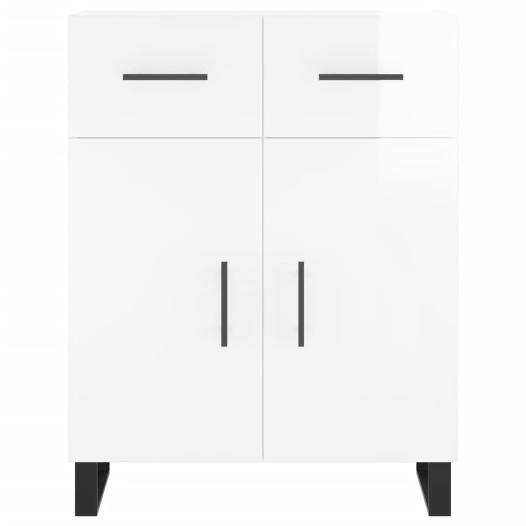 Buffet bianco lucido 69.5x34x90 cm legno di ingegneria