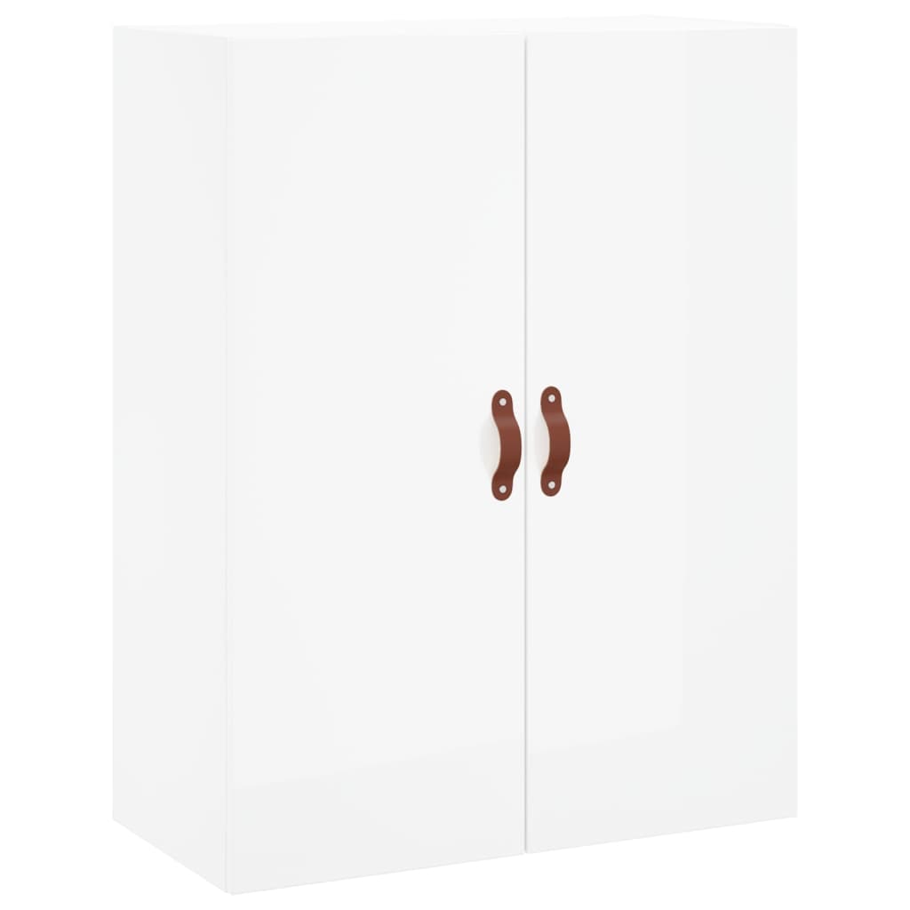 Shiny white wall cabinet 69.5x34x90 cm