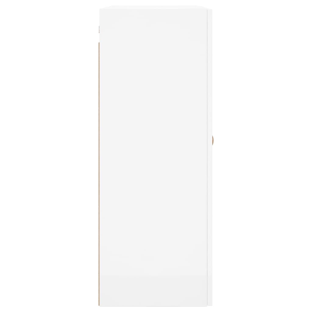 Shiny white wall cabinet 69.5x34x90 cm