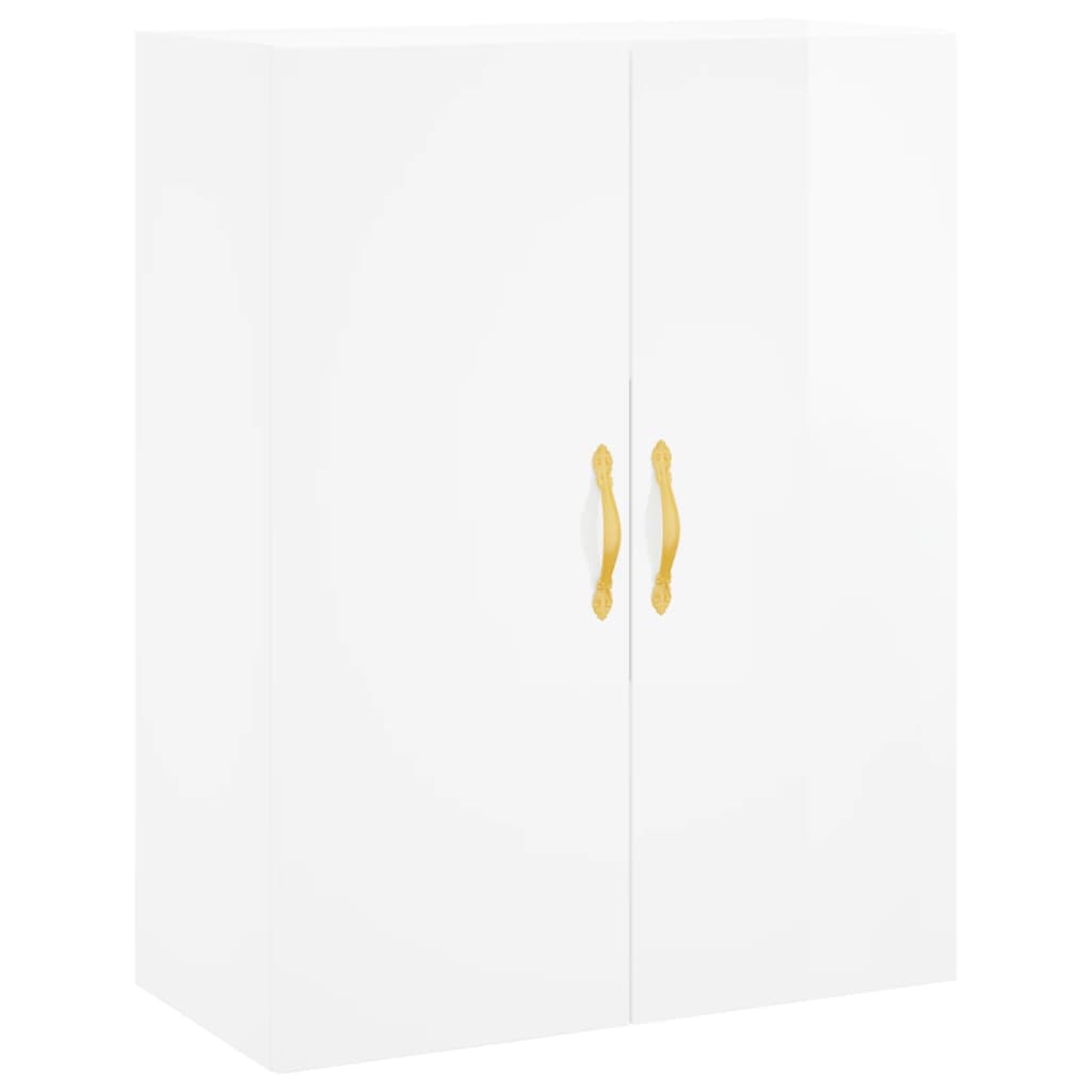 Armoire murale blanc brillant 69,5x34x90 cm