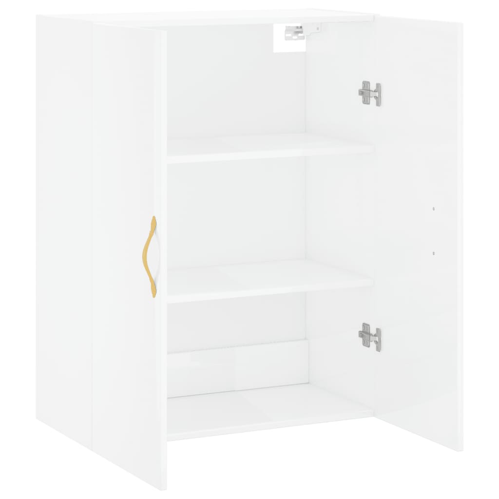 Armoire murale blanc brillant 69,5x34x90 cm