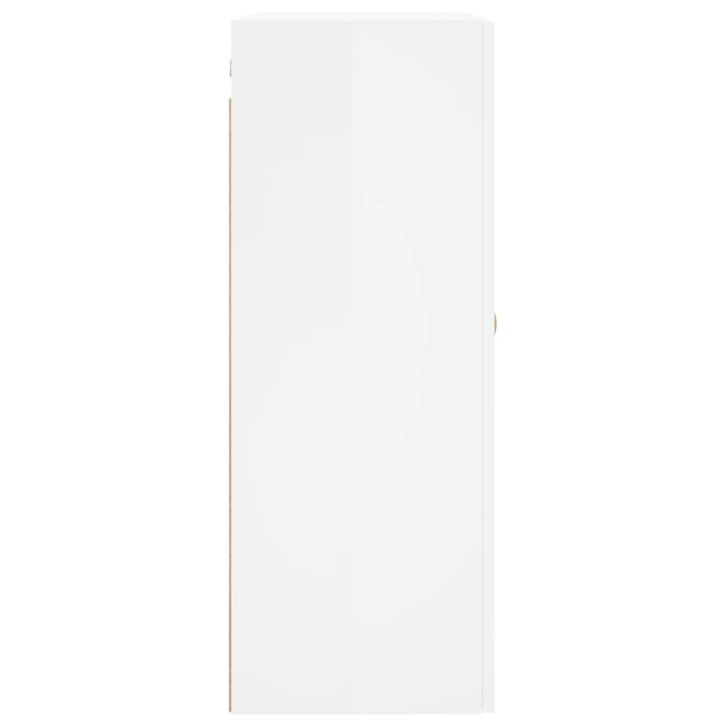 Shiny white wall cabinet 69.5x34x90 cm