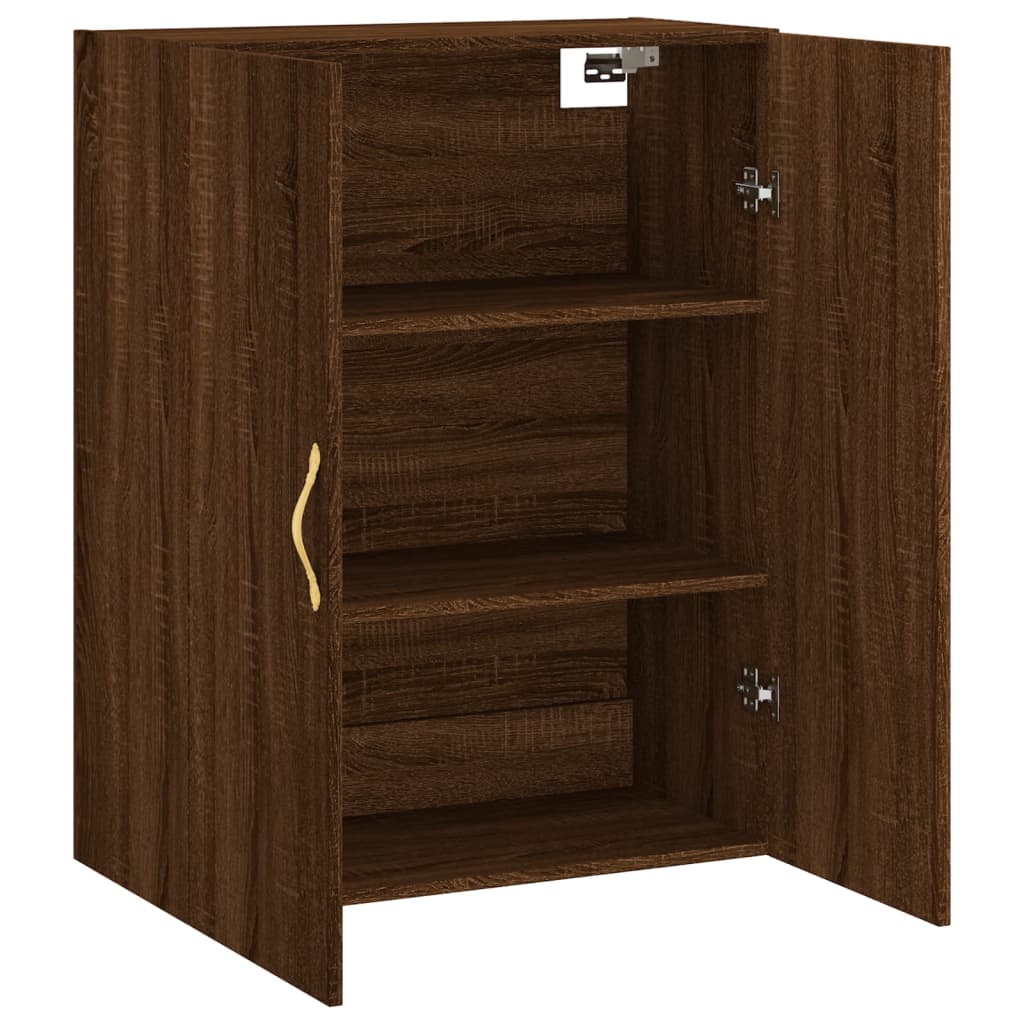 Brown oak wall cabinet 69.5x34x90 cm