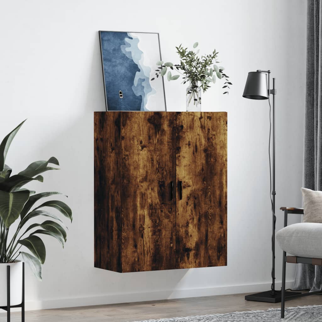 Smoked oak wall cabinet 69.5x34x90 cm