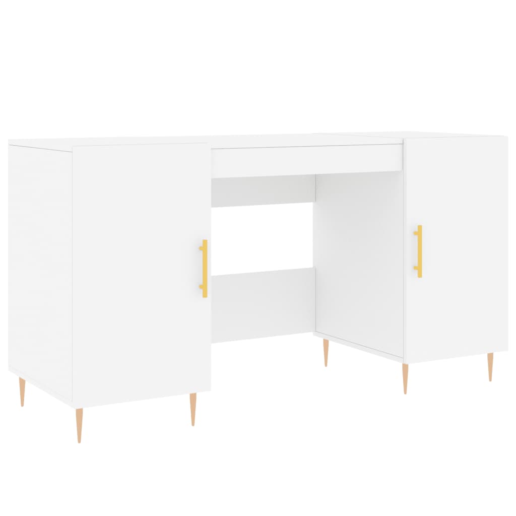 White desk 140x50x75 cm Engineering wood
