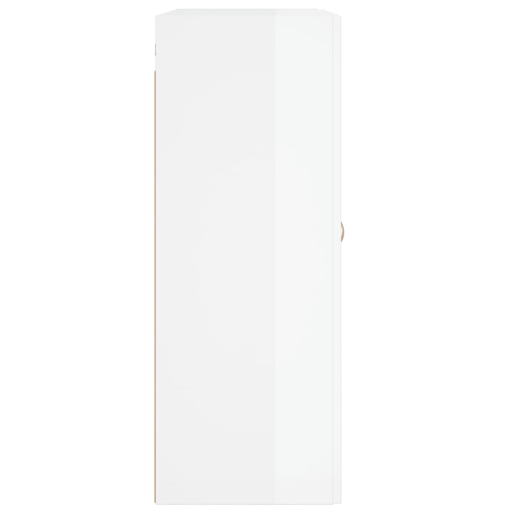 Armoire murale blanc brillant 69,5x34x90 cm bois d'ingénierie