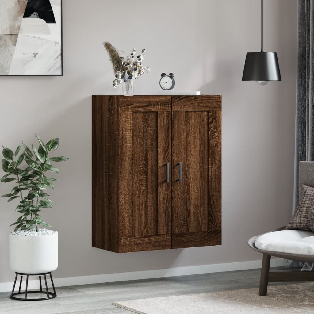 Brown oak wall cabinet 69.5x34x90 cm Engineering wood