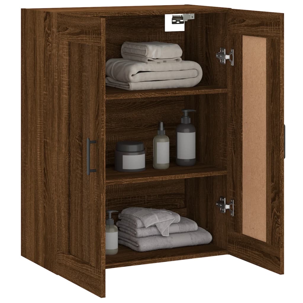 Brown oak wall cabinet 69.5x34x90 cm Engineering wood