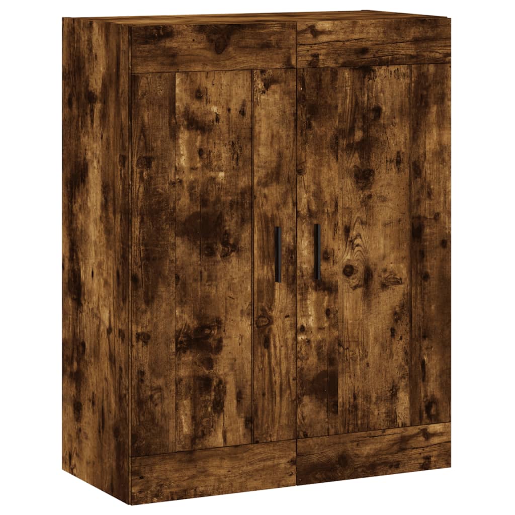 Smoked oak wall cabinet 69.5x34x90 cm engineering wood