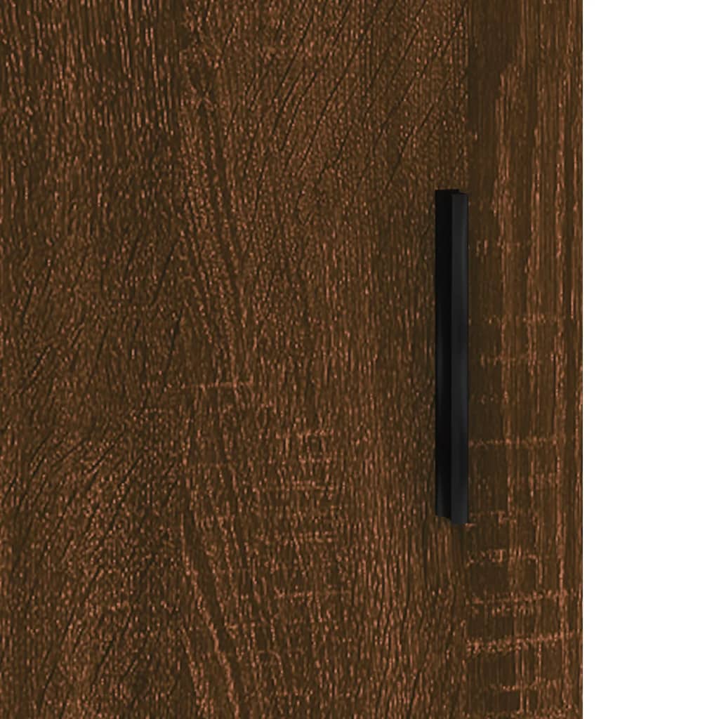 Brauner Eichenwandschrank 69.5x34x90 cm Ingenieurholz Holz