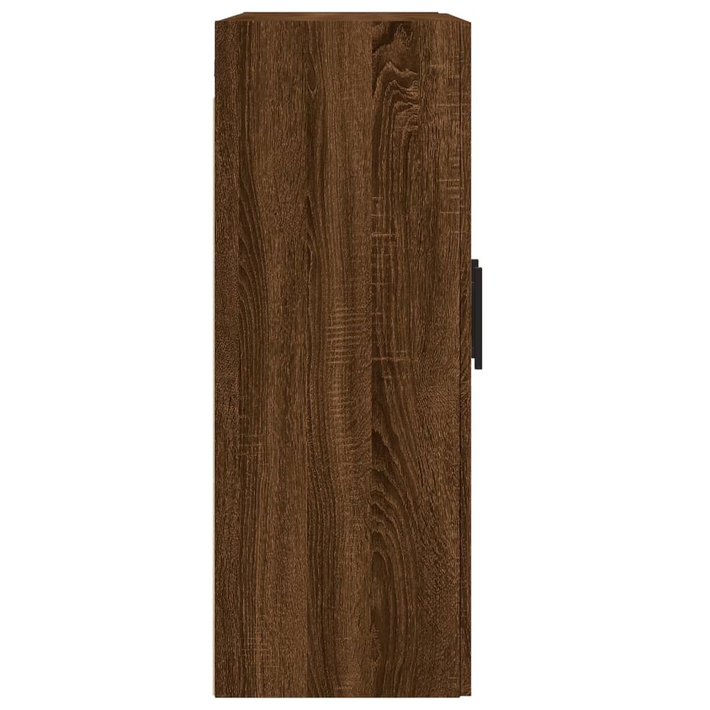 Armadietto da parete in rovere marrone 69.5x34x90 cm ingegneristica legna