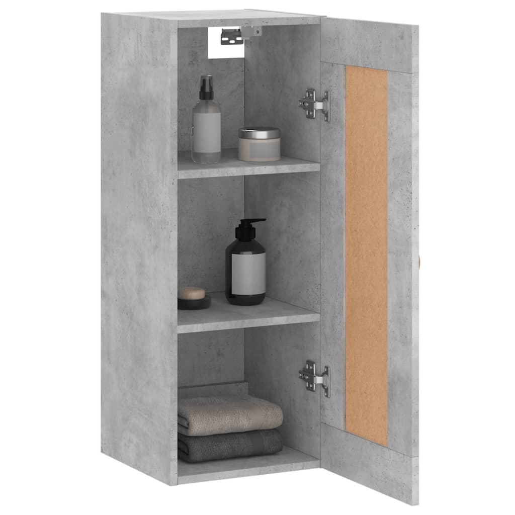 Concrete gray wall cabinet 34.5x34x90 cm Engineering wood